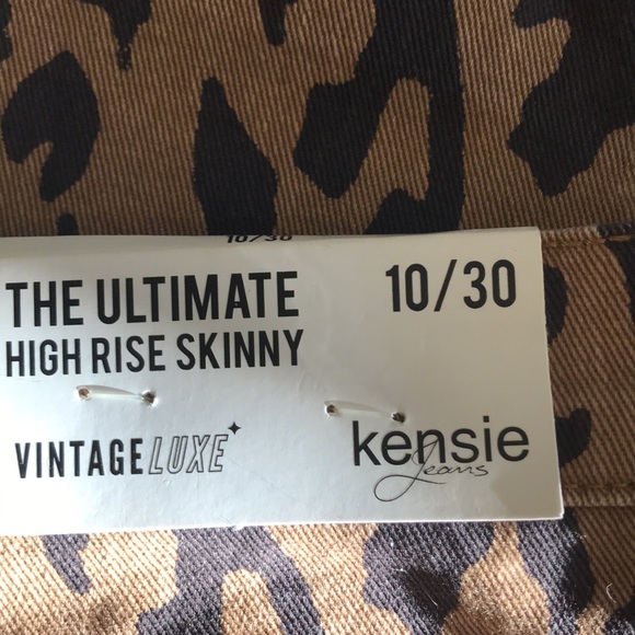 JEANS SIZE 10/30 LEOPARD SKINNY VINTAGE DISTRESSED.5 pockets w golden zip NWT❤️ - Picture 12 of 15